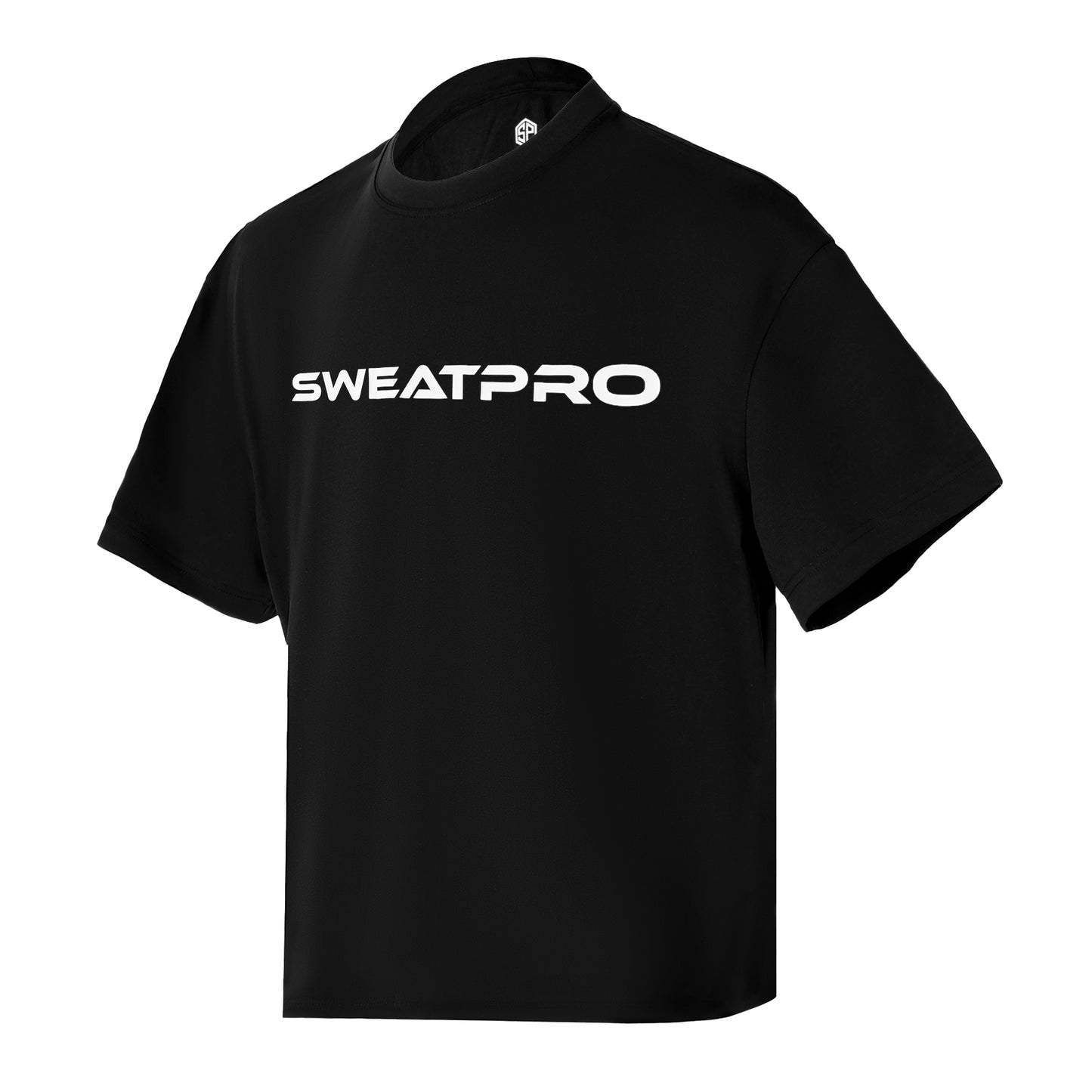 'Never Give Up' Oversized Training T-Shirt – Black Cotton