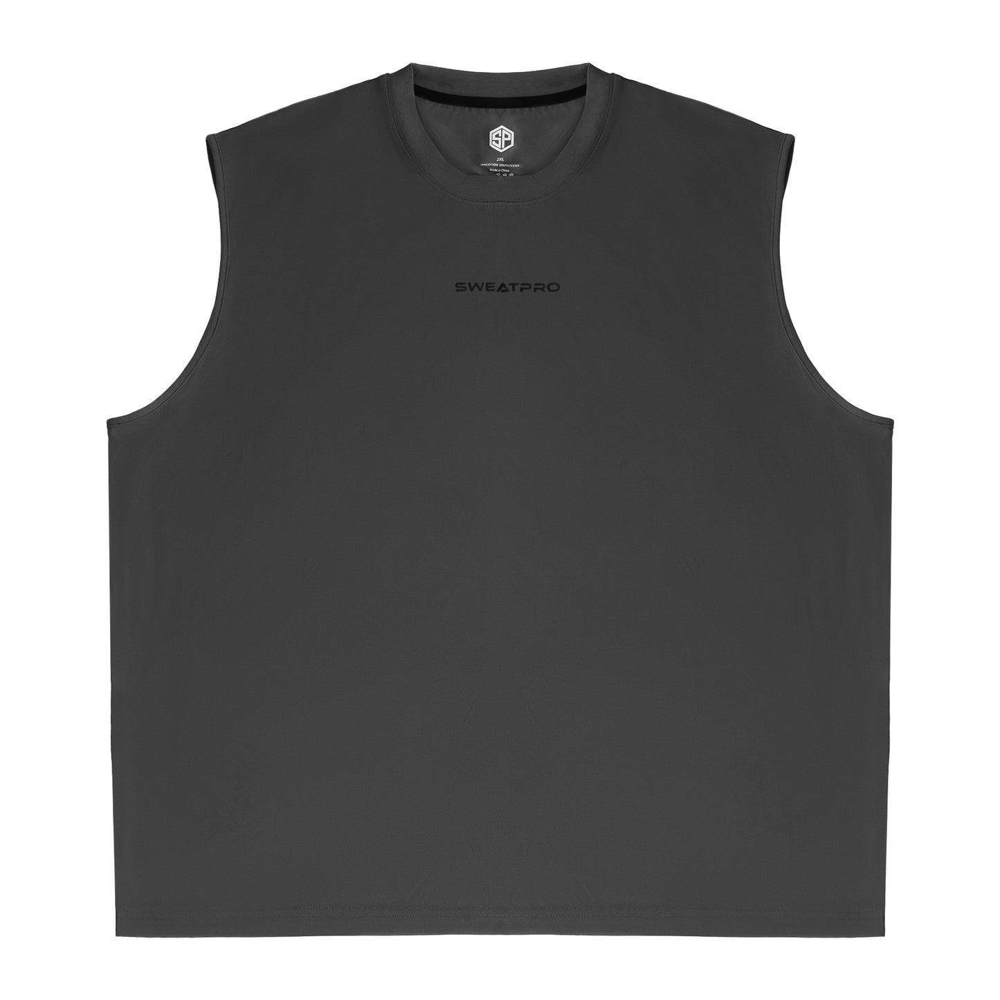 Apex Oversized Sleeveless Training Tee – Gray Cotton
