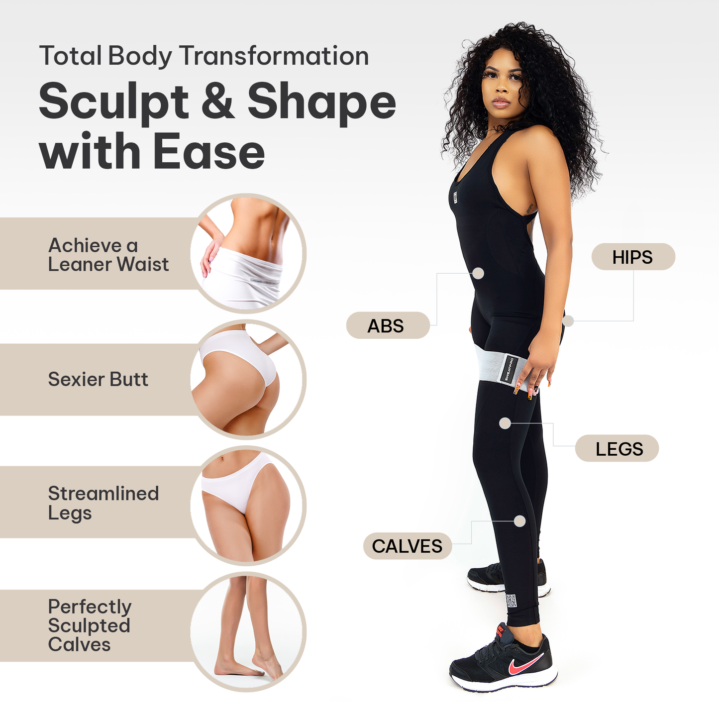 SweatPro Exercise & Toning Kit. Resistance Bands, Booty Bands, Core Sliders Set