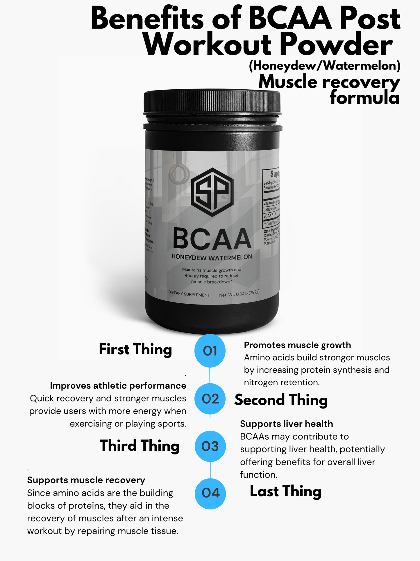 BCAA Post Workout Powder (Honeydew/Watermelon)