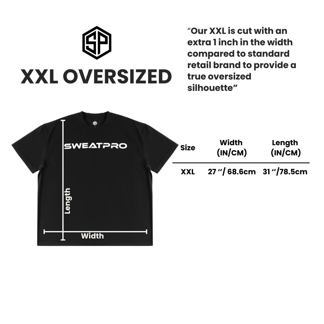 'Never Give Up' Oversized Training T-Shirt – Black Cotton