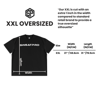 'Never Give Up' Oversized Training T-Shirt – Black Cotton