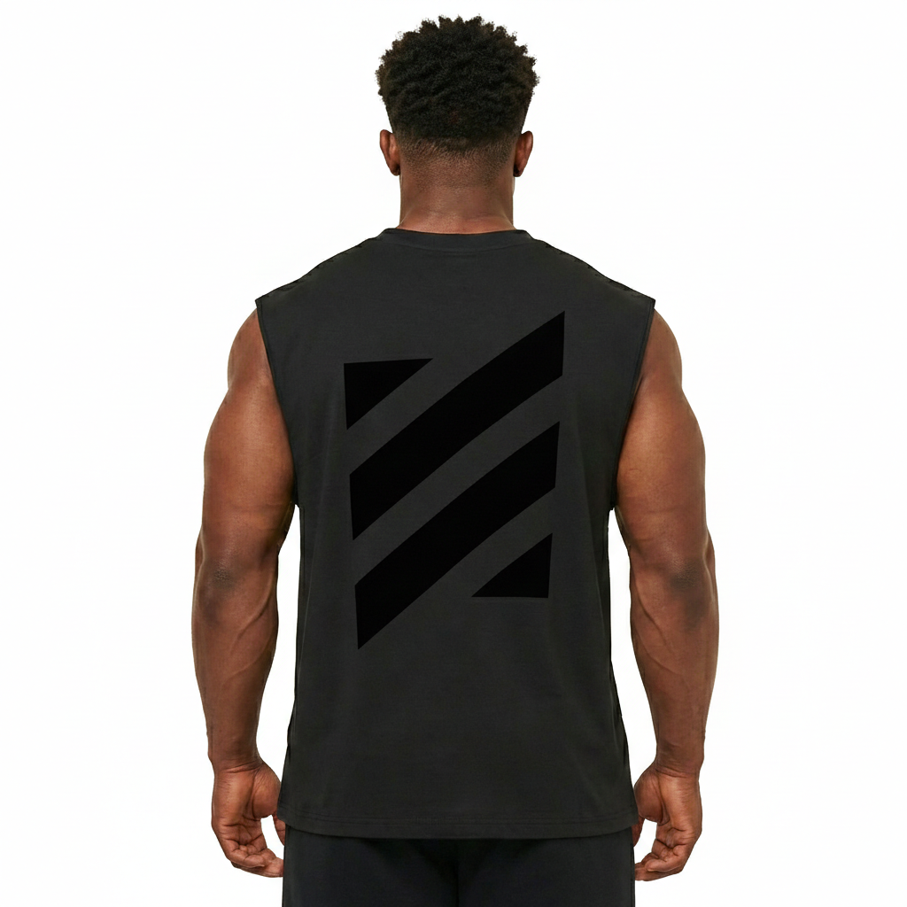 Apex Oversized Sleeveless Training Tee – Gray Cotton