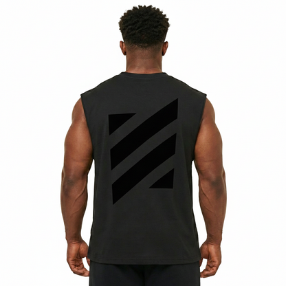 Apex Oversized Sleeveless Training Tee – Gray Cotton