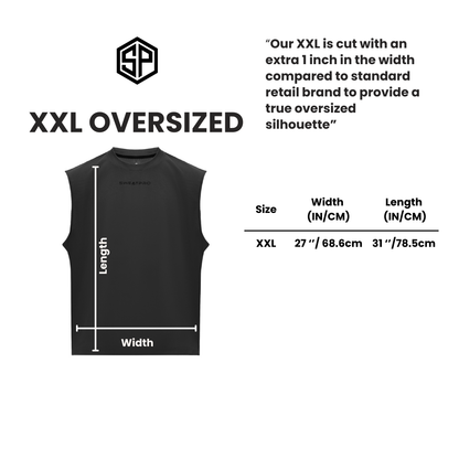 Apex Oversized Sleeveless Training Tee – Gray Cotton